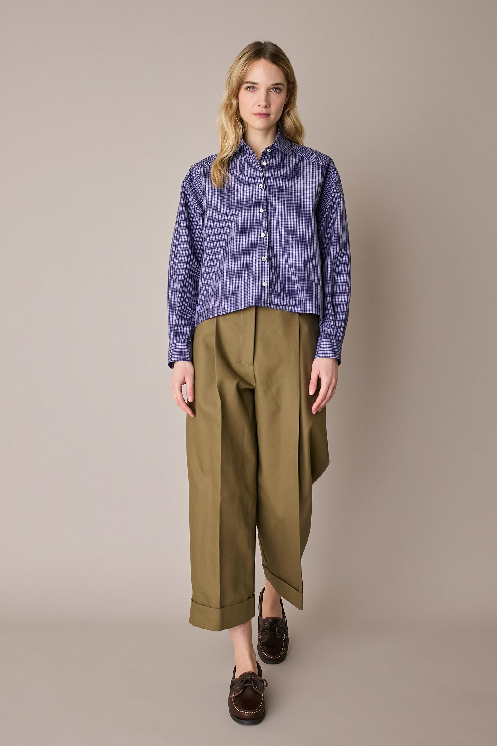 Cotton wide-leg trousers