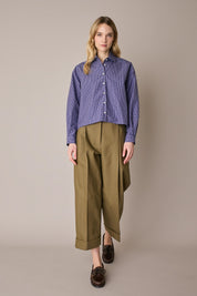 Cotton wide-leg trousers