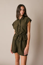 Elastic-waist fluid shorts