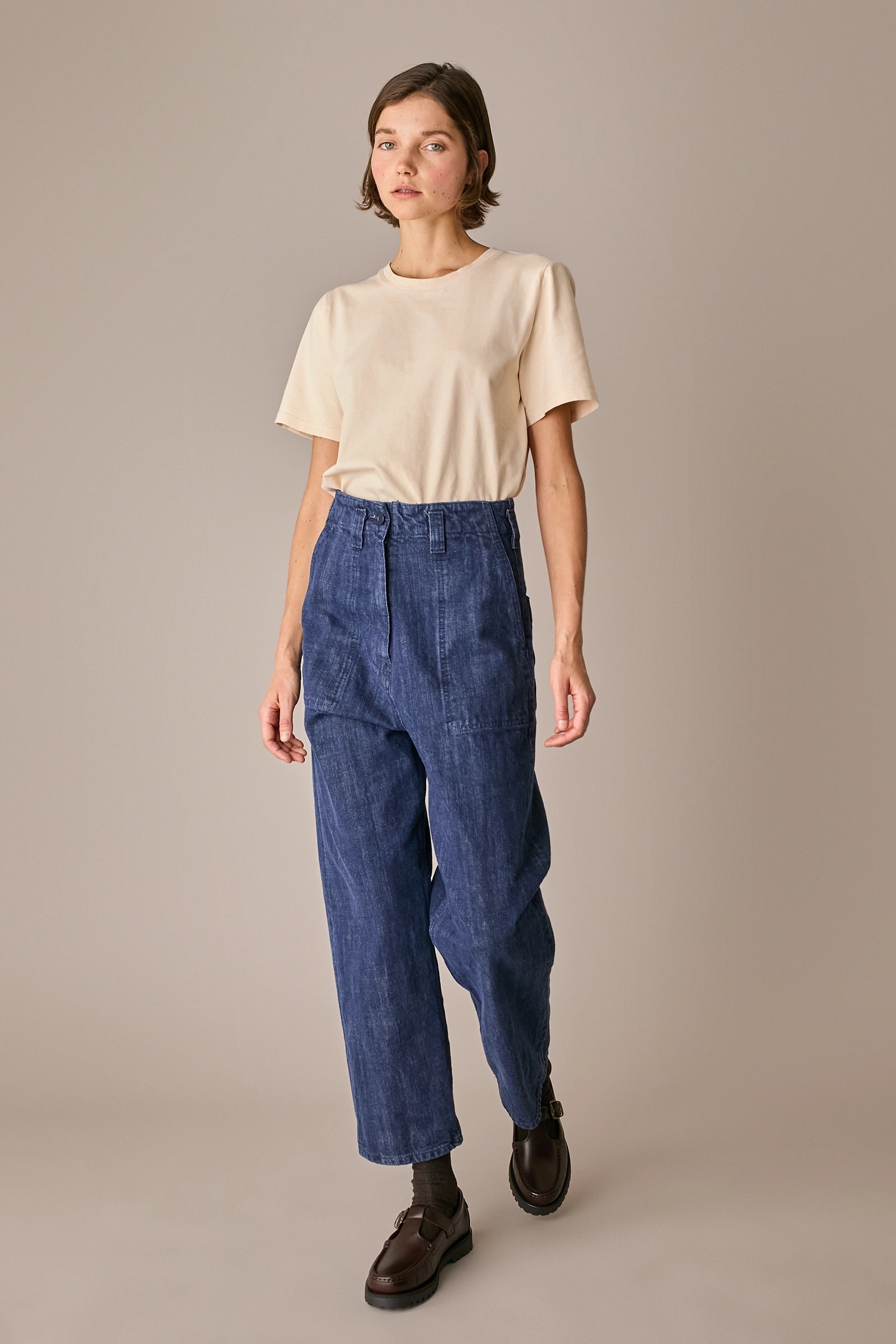 Jeans in denim cimosato giapponese