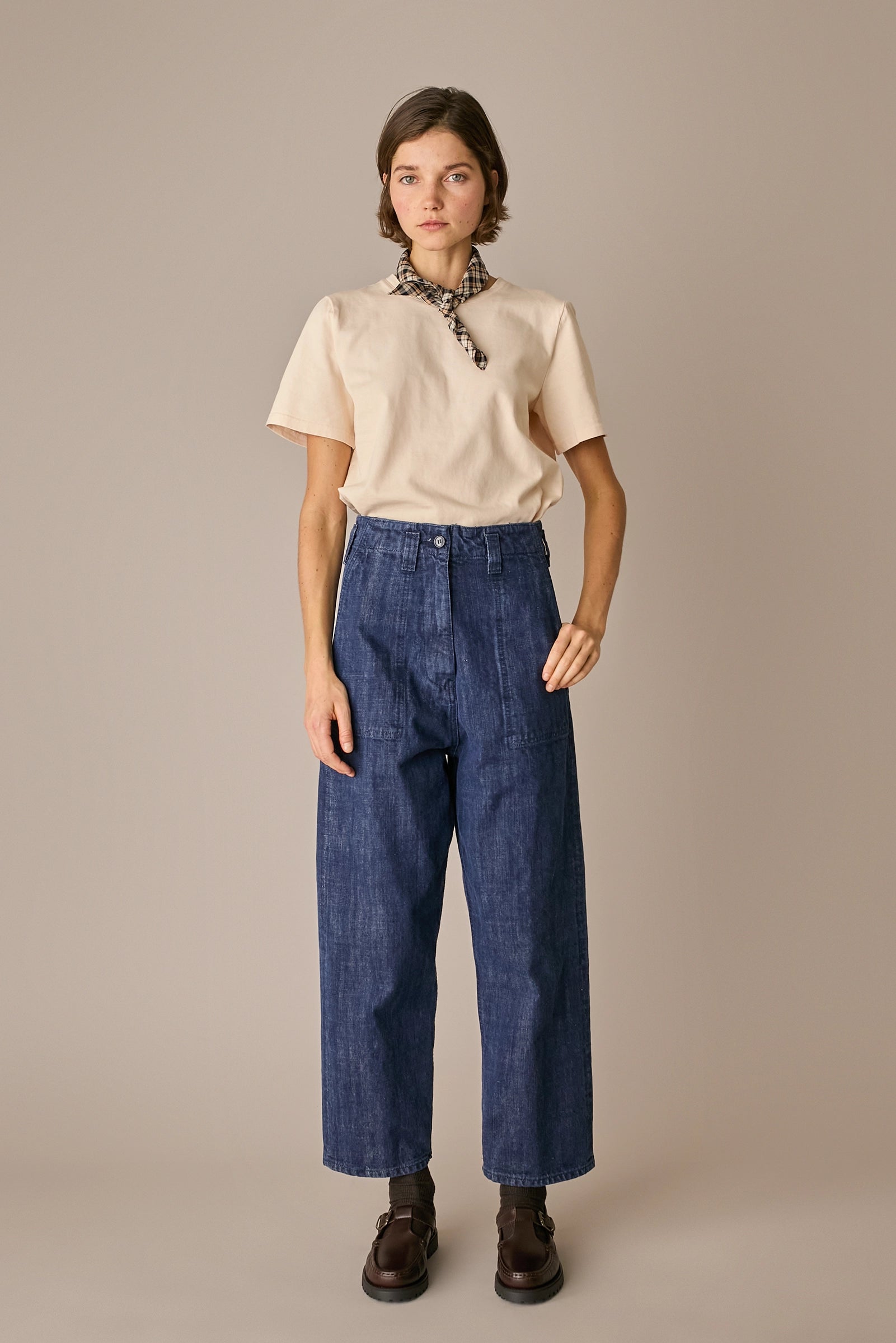 Jeans in denim cimosato giapponese