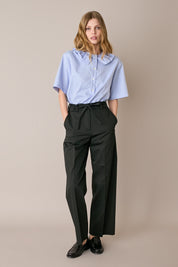 Cotton trousers with fabric belt
