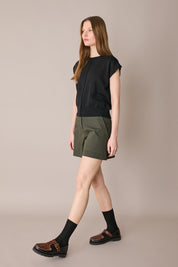 Stretch cotton A-line shorts 