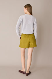 Stretch cotton A-line shorts 