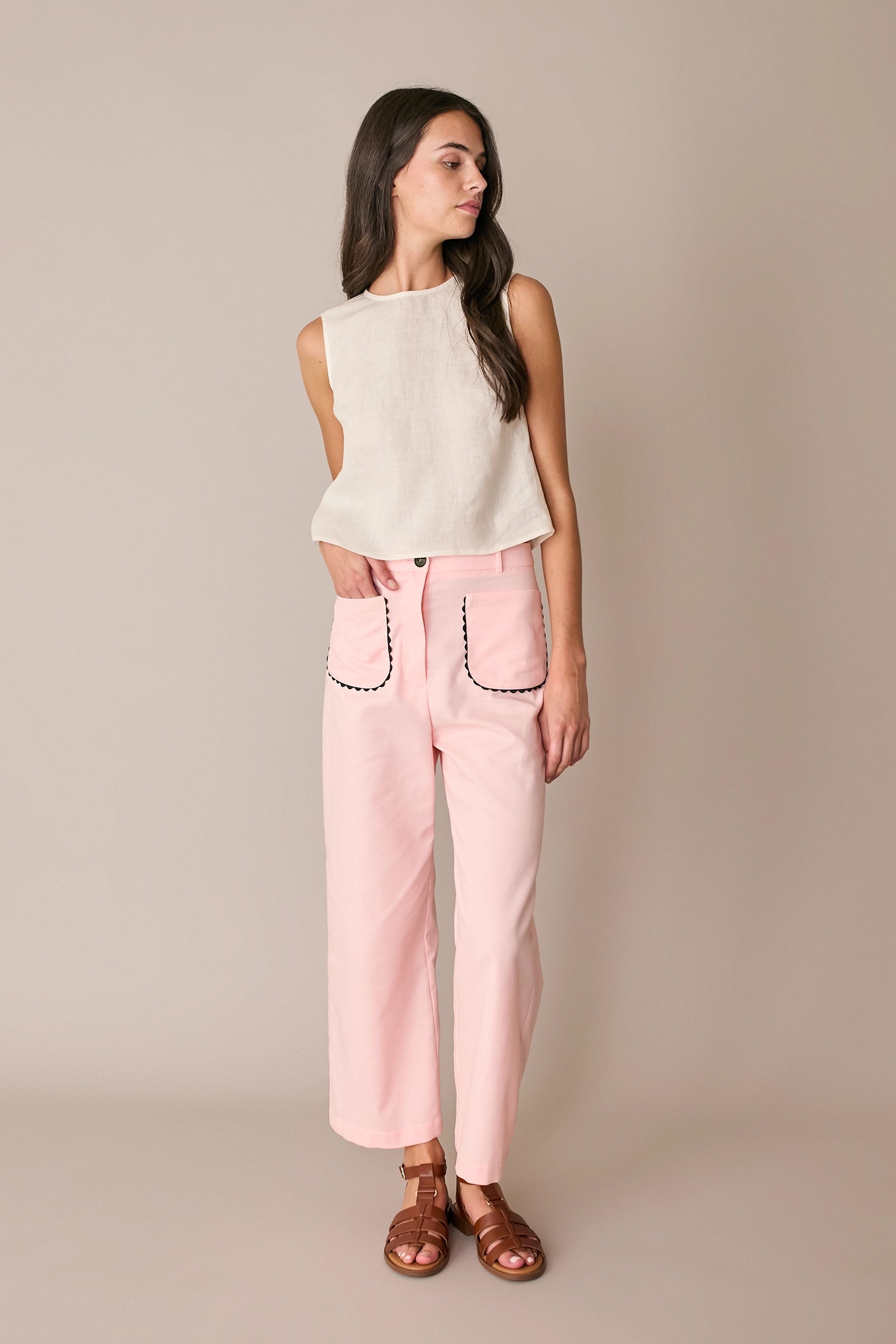 Pantaloni lunghi con serpentina