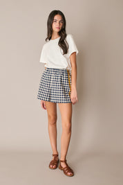 Shorts in lino con serpentina