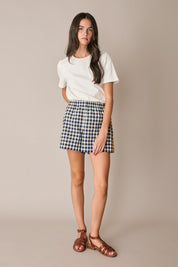 Shorts in lino con serpentina