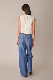 Wide-leg denim jeans
