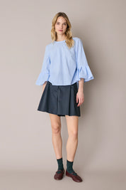 Cotton pleated shorts