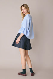 Cotton pleated shorts