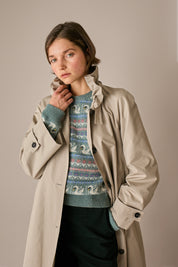 Trench con colletto volant