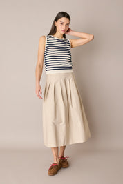 Pleated midi skirt