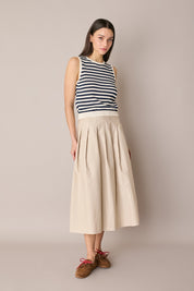 Pleated midi skirt
