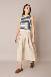 Pleated midi skirt