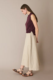 Casual linen-blend skirt