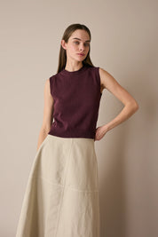 Casual linen-blend skirt