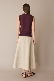 Casual linen-blend skirt