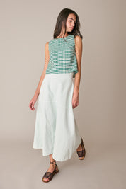 Gonna casual in blend di lino