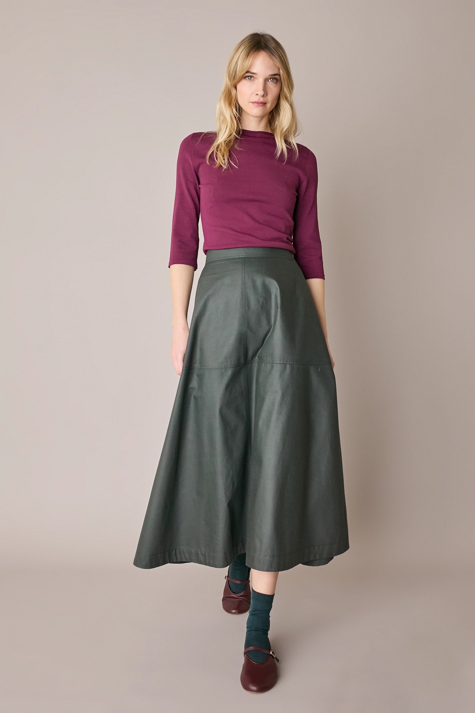 Gonna lunga con impuntura