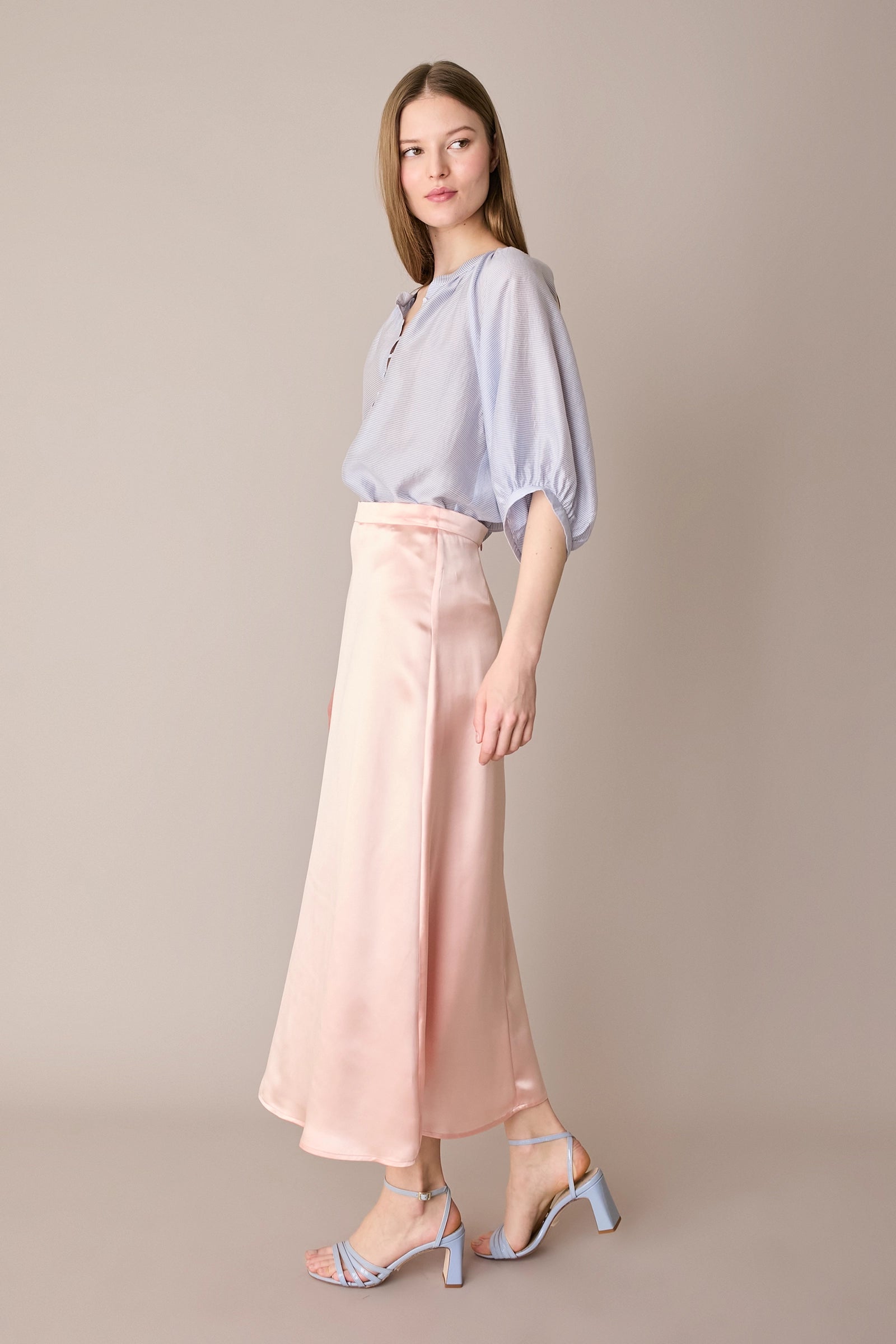 Gonna lunga in blend di seta