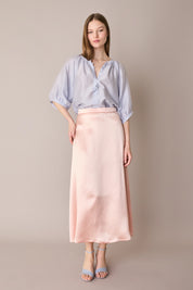 Gonna lunga in blend di seta