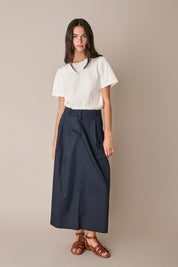 Cotton skirt with pleats