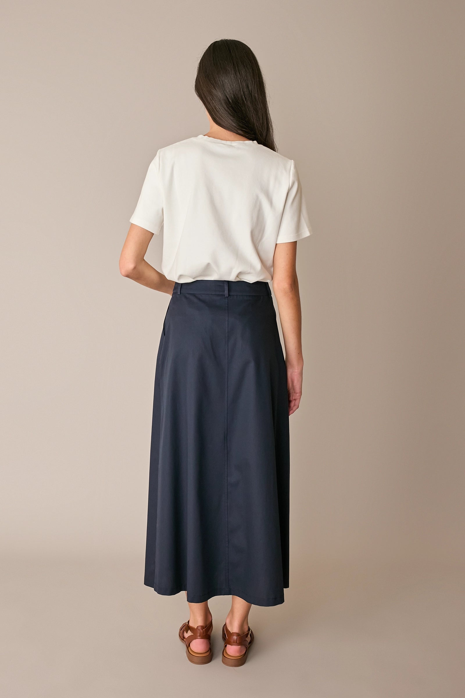 Cotton skirt with pleats