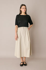 Cotton skirt with pleats