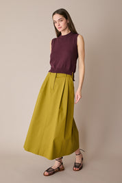 Cotton skirt with pleats