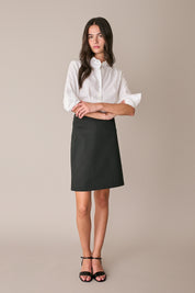 Stretch cotton A-Line skirt
