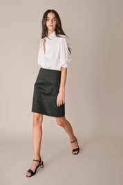 Stretch cotton A-Line skirt