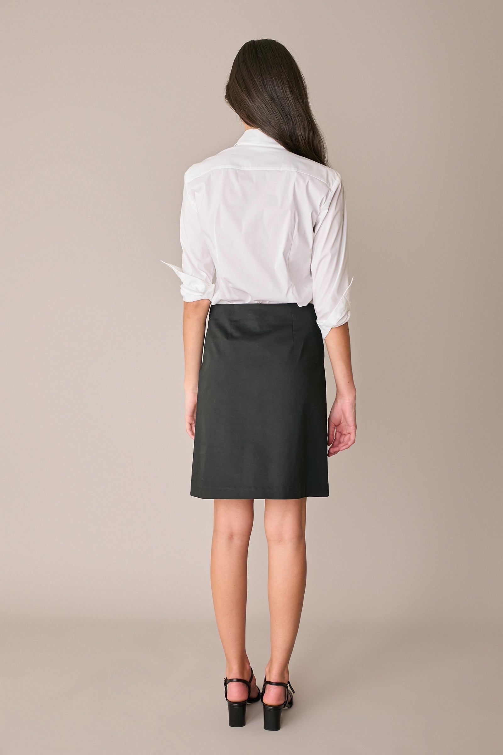 Stretch cotton A-Line skirt