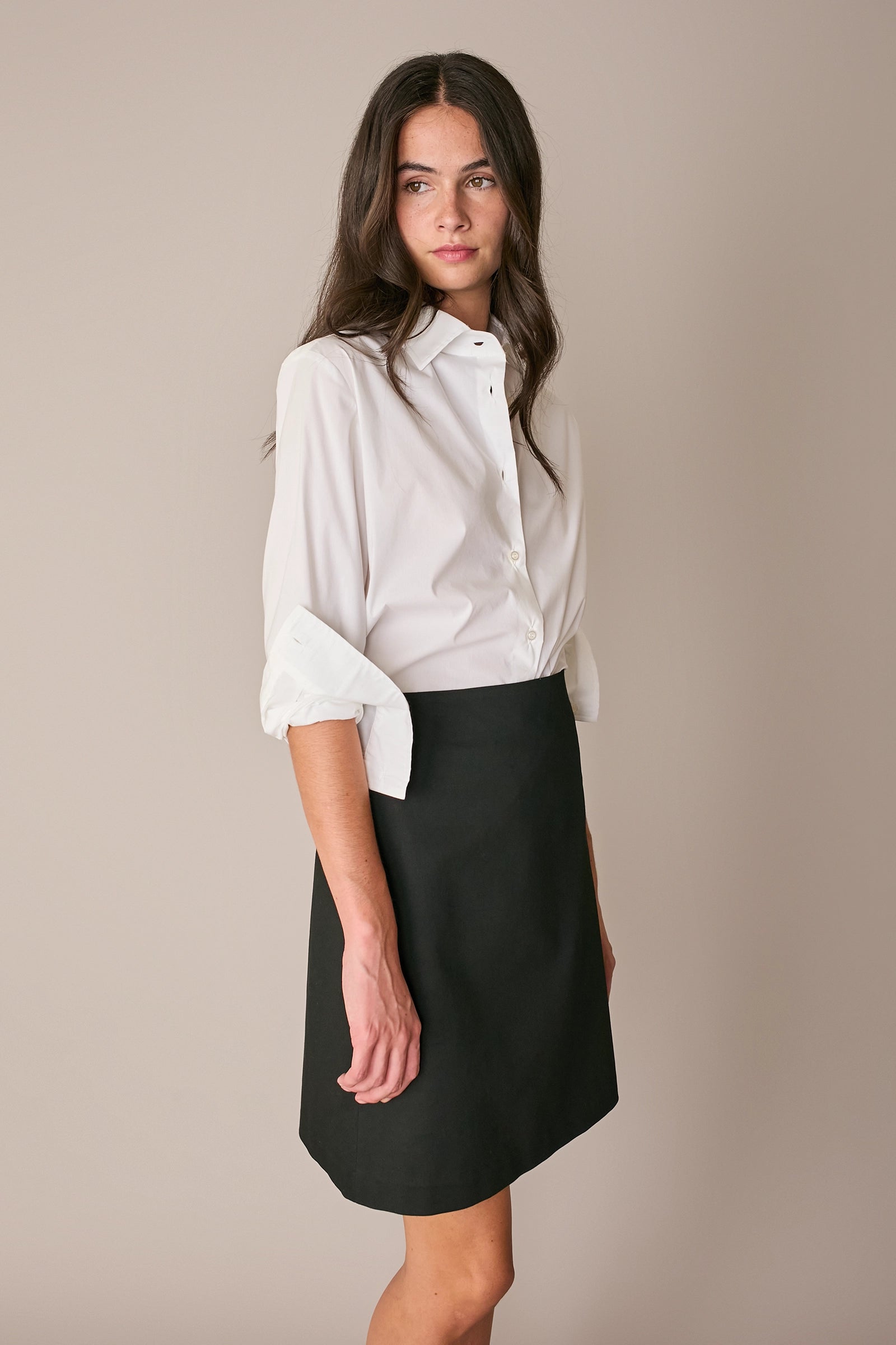 Stretch cotton A-Line skirt