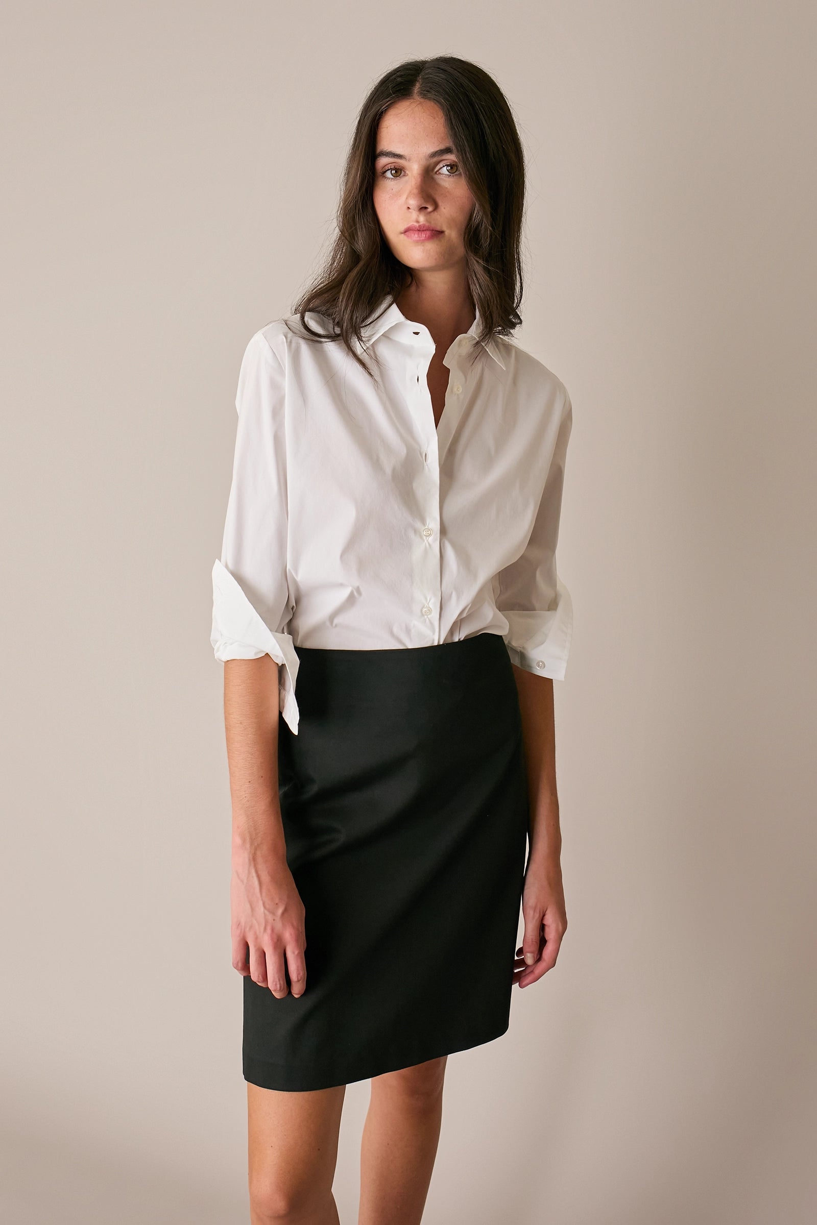 Stretch cotton A-Line skirt