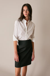 Stretch cotton A-Line skirt