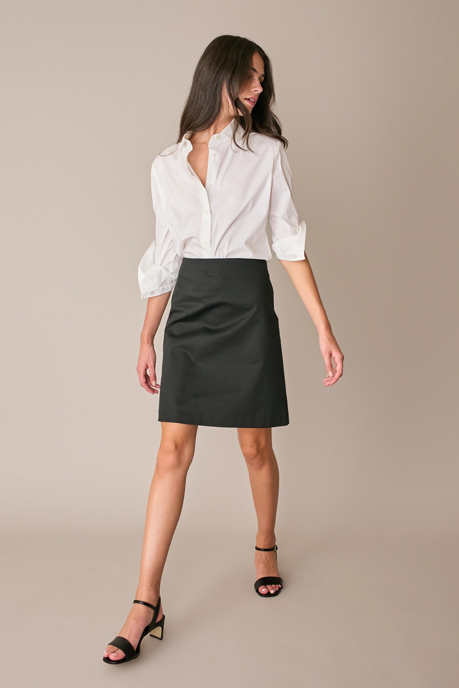 Stretch cotton A-Line skirt