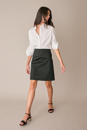 Stretch cotton A-Line skirt