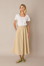 Pleated maxi skirt