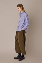 Oversized cotton shirt with patch pocket