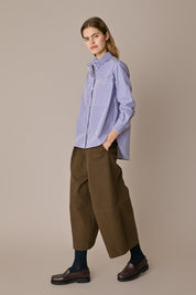 Oversized cotton shirt with patch pocket