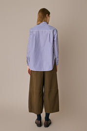 Oversized cotton shirt with patch pocket