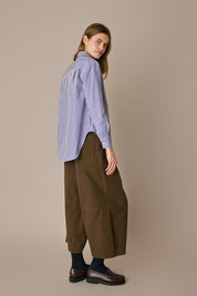 Oversized cotton shirt with patch pocket