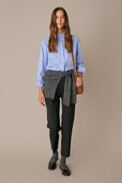 Camicia in cotone stretch tinto in capo
