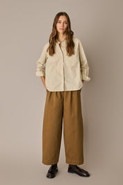Camicia in cotone stretch tinto in capo