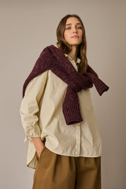 Camicia in cotone stretch tinto in capo