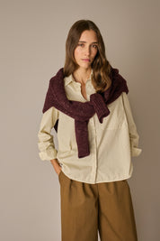 Camicia in cotone stretch tinto in capo