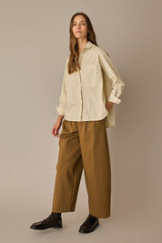 Camicia in cotone stretch tinto in capo