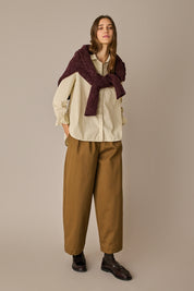 Camicia in cotone stretch tinto in capo