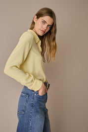 Camicia in blend di seta con fiocco