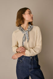 Silk-blend shirt with bandana collar